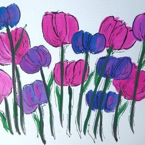 Untitled Floral Original painting by Artist Rachael Potter